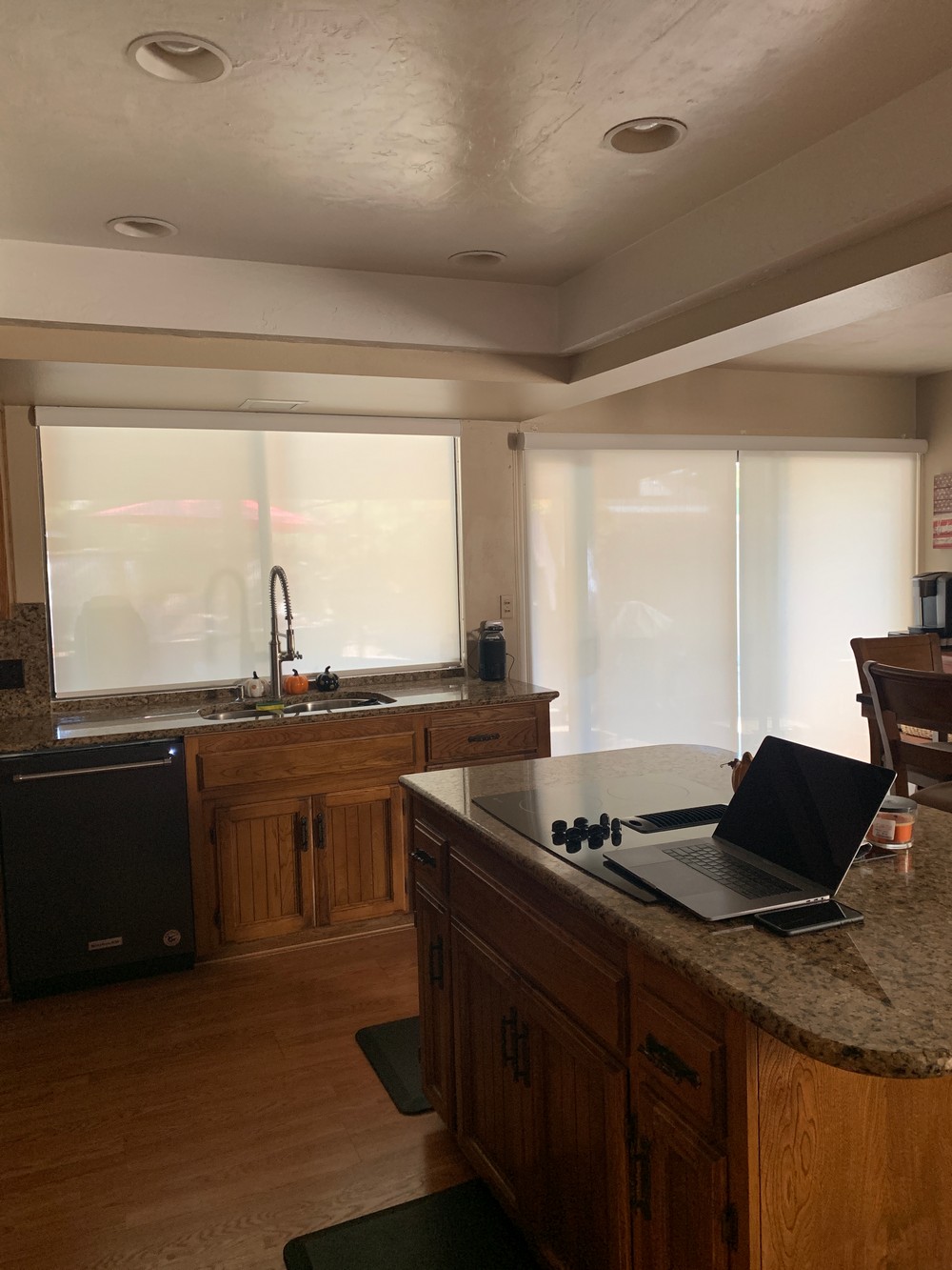 Kitchen Motor Shades Installation, Kitchen Window, and Kitchen Nook Sliding Door on Trenton Ave in Fresno, CA